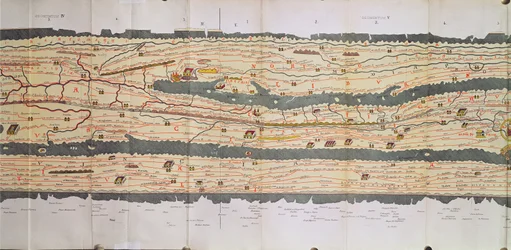 ポイティンガーの地図コピーからのイタリアの詳細